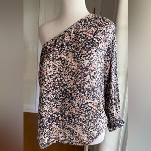 Goodthreads cute One-Shoulder Floral Top Medium - Blue and Pink EUC Stitch Fix